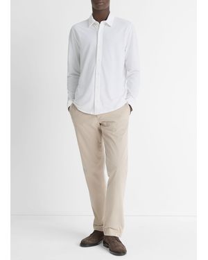 Vince Cotton Piqué Button-Front Shirt - White