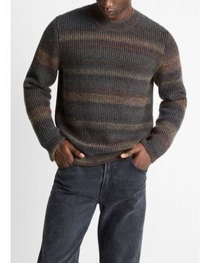 Vince Space-Dye Shaker Wool-Blend Jumper - Black