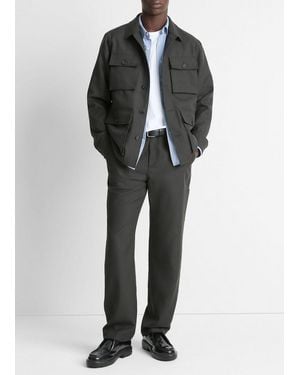 Vince Italian Tropical Wool Field Jacket - Black