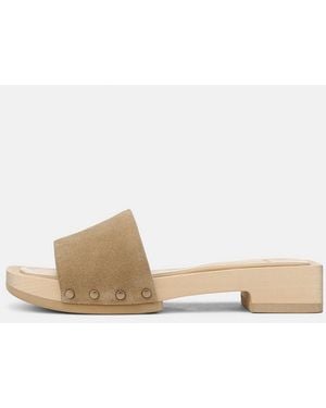 Vince Barbara Suede Slide Sandal - White