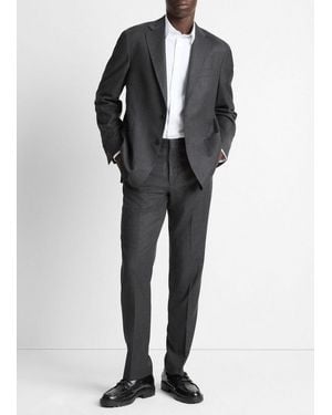Vince Wool-Silk Flannel Classic Pant - Black
