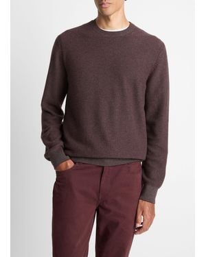 Vince Geometric Jacquard Wool & Cotton Blend Crewneck Sweater - Purple