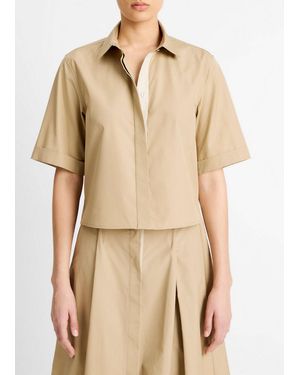 Vince Canvas Tape Cotton Button-Front Shirt - Natural