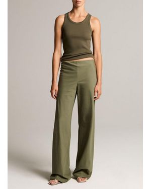 Vince Colette High-Rise Cotton Twill Bias Pant - Green