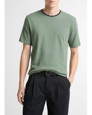 Vince Cotton Double-Collar T-Shirt - Green