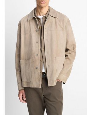 Vince Suede Shirt Jacket - Natural