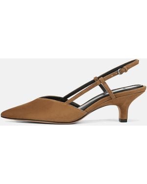 Vince Levvy Suede Slingback Pump - White