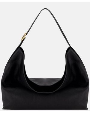 Vince Vivian Plongé Leather Medium Hobo Bag - Black
