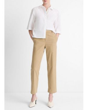Vince Mid-Rise Italian Stretch-Cotton Chino Pant - White