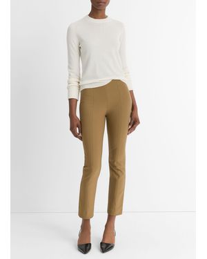 Vince Italian Cotton-Blend Stitch-Front Seam Legging - Natural