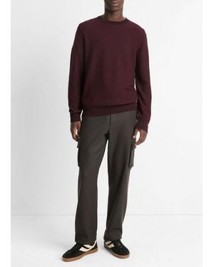 Vince Geo-Jacquard Wool-Blend Crew Neck Jumper - Red