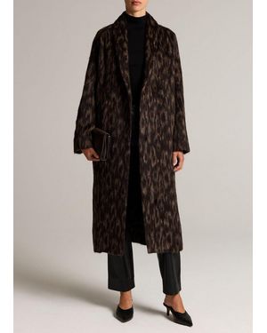 Vince Spotted Virgin Wool-Blend Coat - Black
