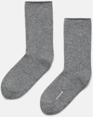 Vince Cashmere Jersey Short Sock, Grey, Size M/l