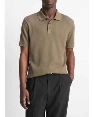 Vince Variegated Pima Cotton Polo Shirt - Brown