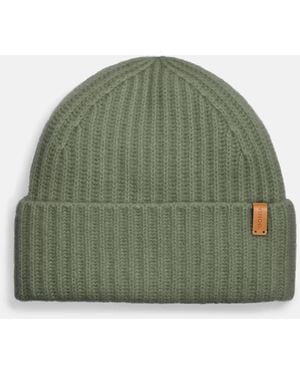 Vince Plush Cashmere Chunky-Knit Beanie - Green