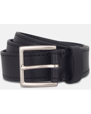 Vince 35Mm Stitched Leather Belt - Blue