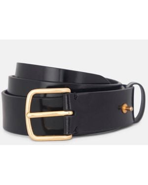 Vince 32Mm Smooth Leather Belt - Blue