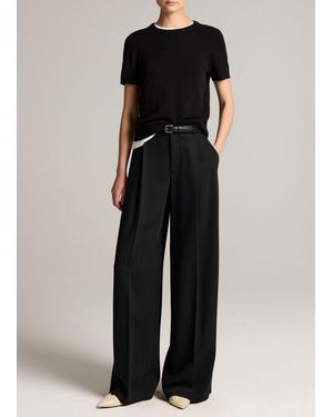 Vince Camille Cotton-Blend Wide-Leg Trouser - Black