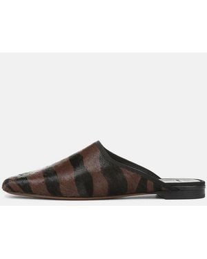 Vince Dakota Animal-Print Calf Hair Mule - White