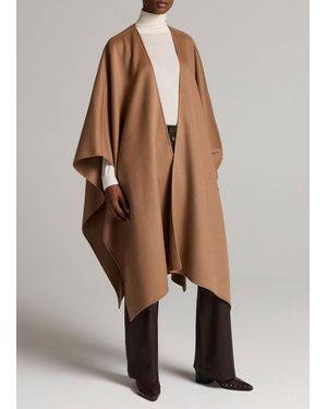 Vince Wool-Cashmere Long Cape - Brown
