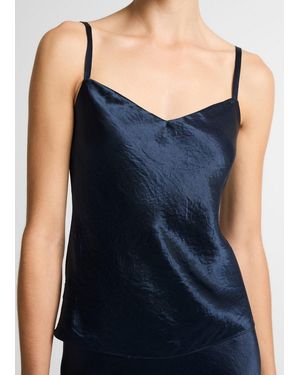 Vince Satin V-Neck Camisole - Blue