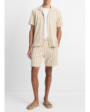 Vince Jacquard-Stripe Cotton-Blend Short - Natural