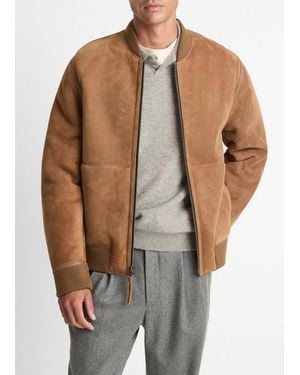 Vince Shearling Bomber Jacket - Brown