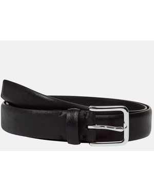 Vince Alex 30Mm Polished Leather Belt - Black