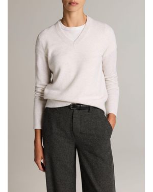 Vince Cashmere Casual V-Neck Sweater - Grey