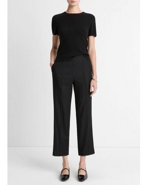 Vince Italian Wool-Blend Easy Pull-On Pant - Black