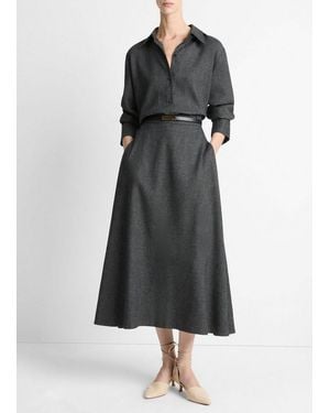 Vince Italian Jaspe Full Skirt - Black