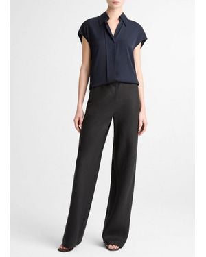 Vince Colette High-Rise Italian Linen Bias Pant - Blue