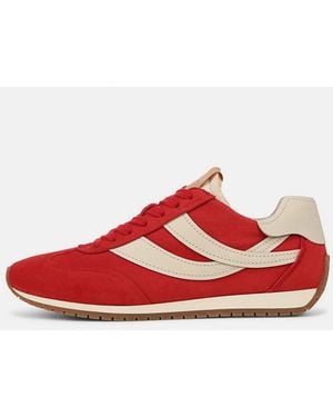Vince Oasis Suede & Leather Runner Trainer - Red