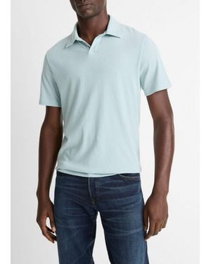 Vince Loose Johnny Collar Polo - Blue