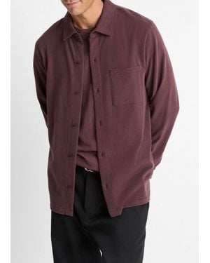 Vince Sueded Cotton Jersey Button-Front Shirt - Purple