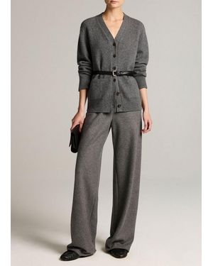 Vince Colette High-Rise Italian Wool-Blend Flannel Bias Pant - Gray
