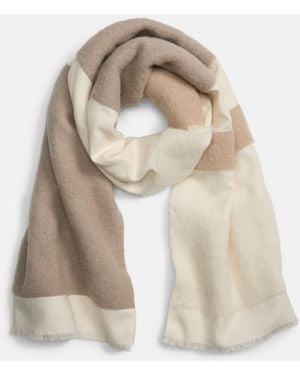 Vince Brushed Alpaca-Blend Colorblock Scarf - Natural