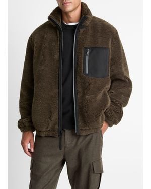 Vince Sherpa Zip Jacket - Black