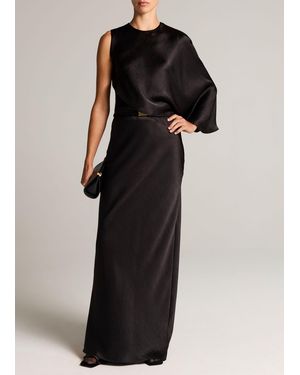Vince Satin Bias Column Skirt - Black