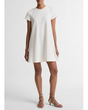 Vince Bias Short-Sleeve Dress - White