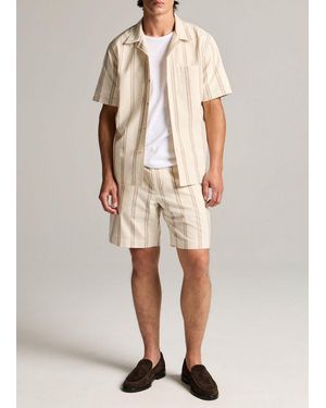 Vince Cove Stripe Cotton-Hemp Short - Natural