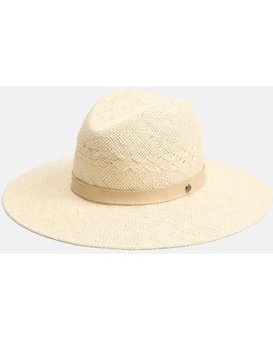 Vince Herringbone-Weave Straw Panama Hat - White