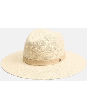 Vince Herringbone-Weave Straw Panama Hat - White