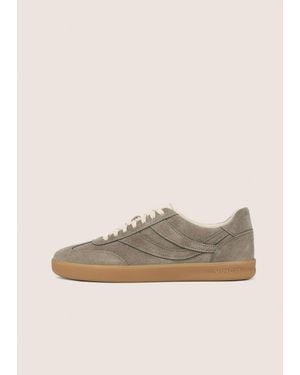 Vince Oasis Contrast-Edge Suede Sneaker - Natural