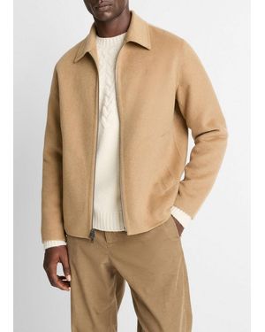 Vince Splittable Wool-Blend Zip-Front Jacket - Natural