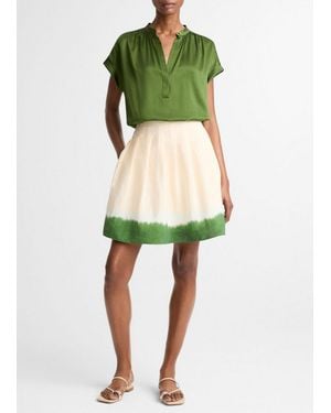 Vince Dip-Dye Pleated Skirt - Green