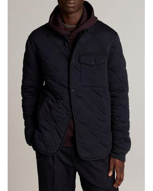 Vince Quilted Cotton-Blend Insulated Shirt Jacket - Blue