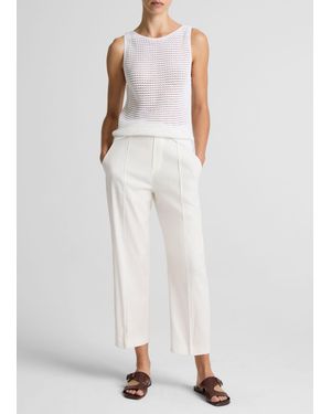 Vince Grace Mid-Rise Linen-Blend Pull-On Pant - White