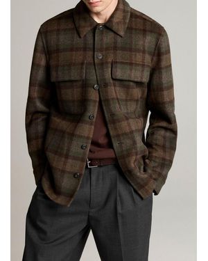 Vince Plaid Splittable Wool-Blend Shirt Jacket - Brown