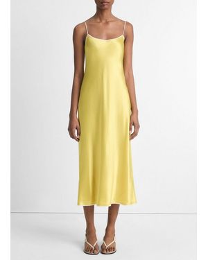 Vince Satin Tipped Slip Dress - Yellow